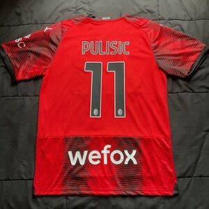 Pulisic #11 large Milan Soccer jersey red black